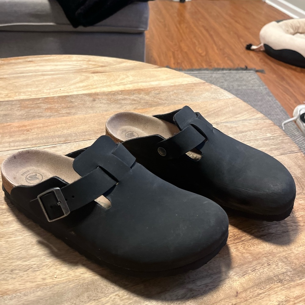 Birkenstock Boston oiled black  with Adjustable Buckle and Cork Footbed 41 L10